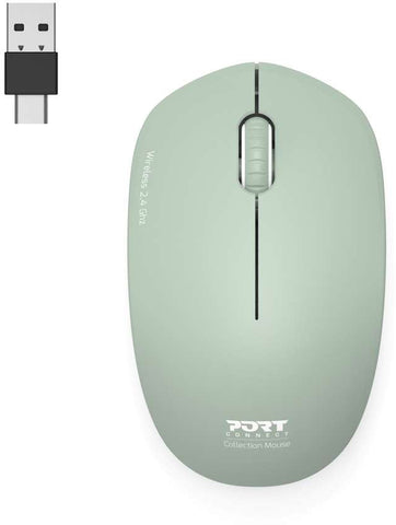 PORT Silent Mouse Wireless 900543 USB-C/USB-A, Olive