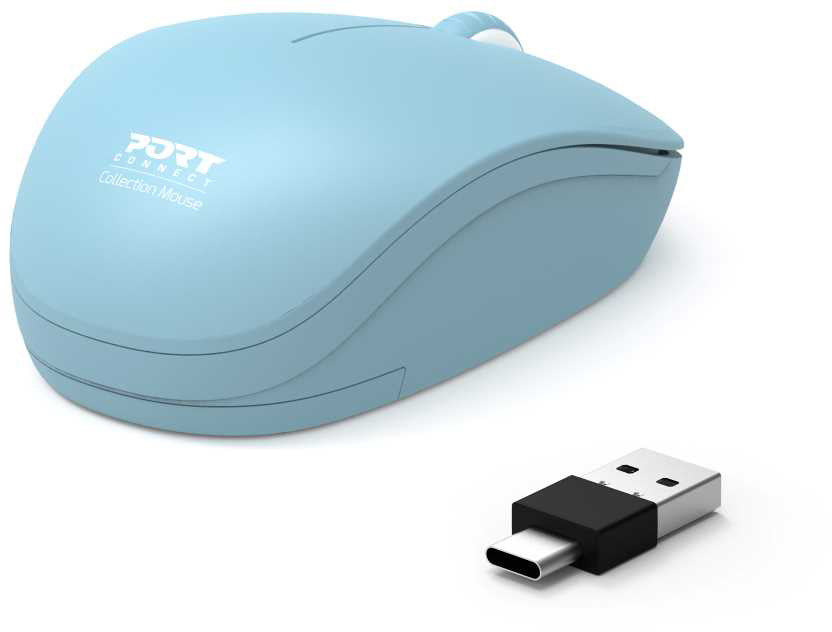 PORT Silent Mouse Wireless 900544 USB-C/USB-A, Azur