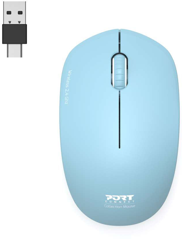 PORT Silent Mouse Wireless 900544 USB-C/USB-A, Azur