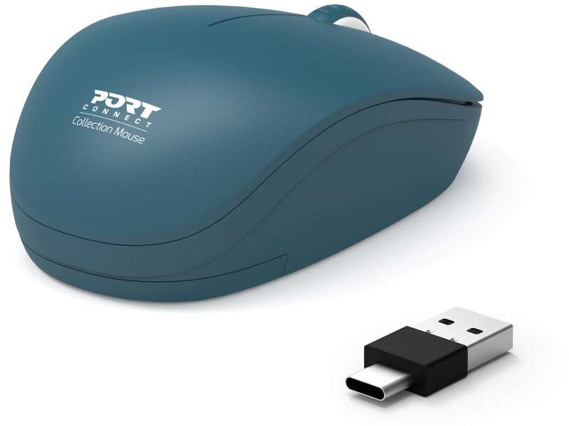 PORT Silent Mouse Wireless 900545 USB-C/USB-A, Saphire