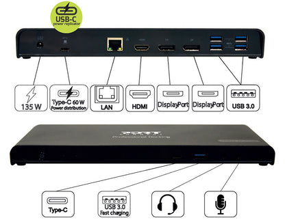 PORT DOCKING TYPE C OFFICE 901904-EU 3 X 4K-CH, USB-C/USB 3.0