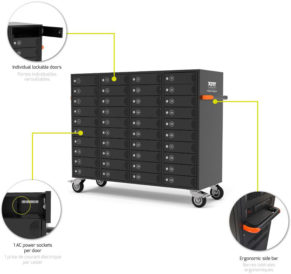 PORT Charging Cabinet Indiv.Doors 901969 40 Tablets/Notebooks