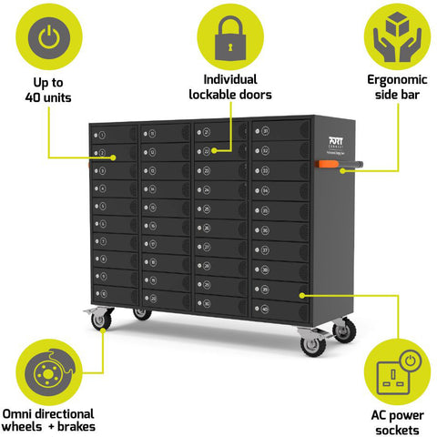 PORT Charging Cabinet Indiv.Doors 901969 40 Tablets/Notebooks