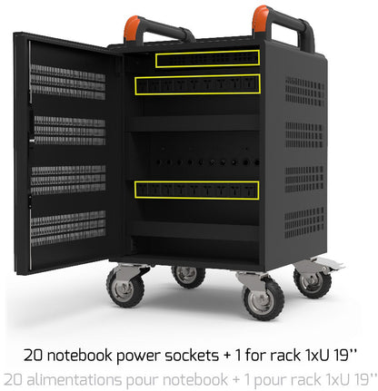 PORT Charging Cabinet 901973 20 Notebooks+Rack 1XU 19Zoll