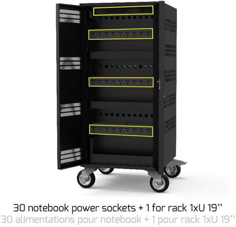 PORT Charging Cabinet 901974 30 Notebooks+Rack 1XU 19Zoll