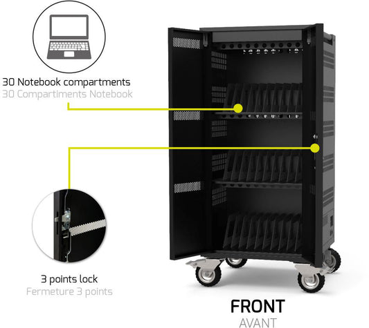 PORT Charging Cabinet 901974 30 Notebooks+Rack 1XU 19Zoll