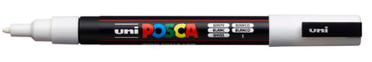 POSCA Marker 0.9-1.3mm PC-3M WHITE weiss, Rundspitze