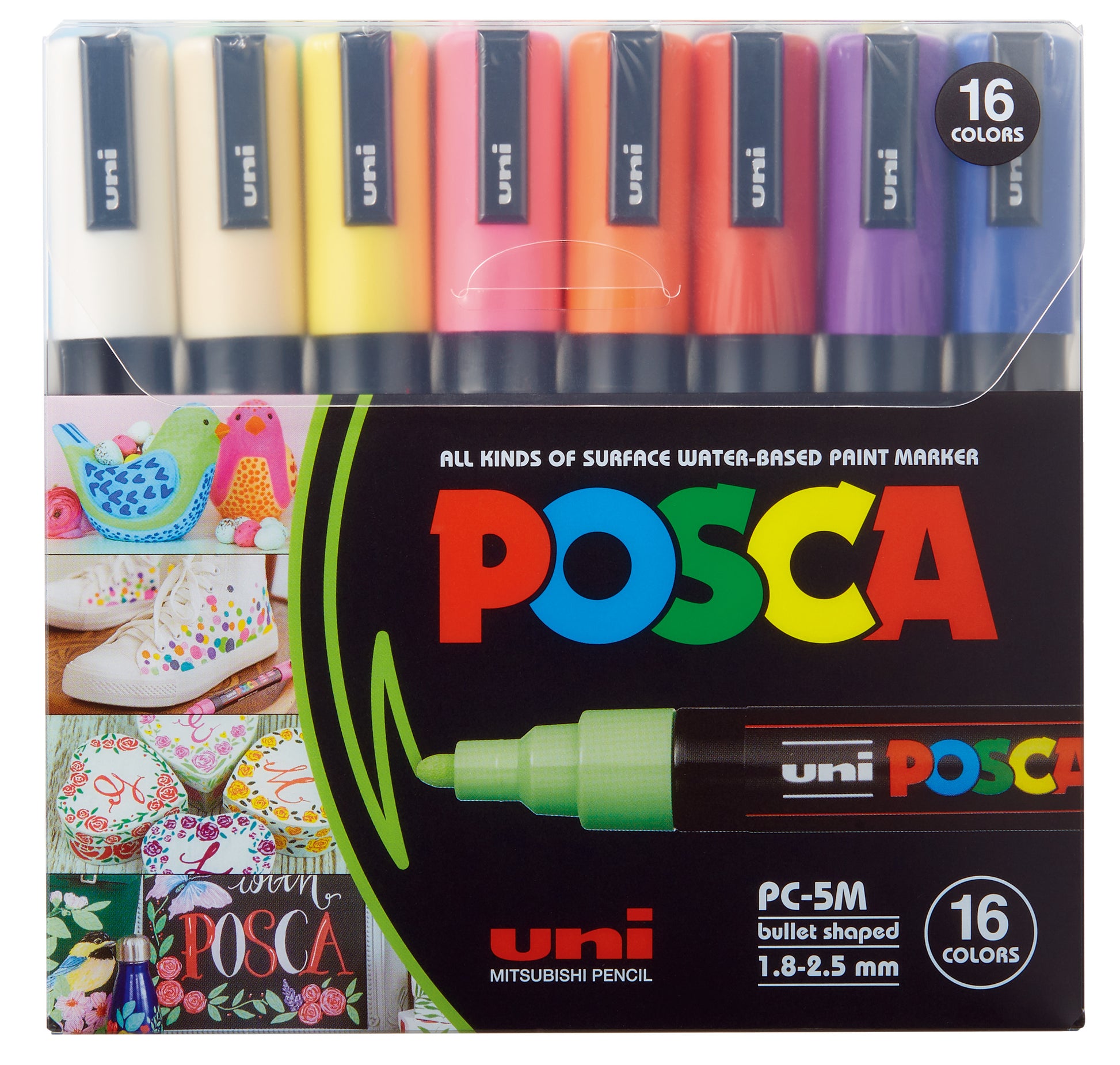 POSCA Marker 1.8-2.5mm PC-5M 16C 16 Farben ass.