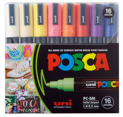 POSCA Marker 1.8-2.5mm PC-5M 16C 16 Farben ass.