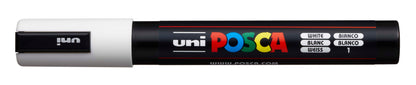 POSCA Marker 1.8-2.5mm PC-5M WHITE weiss, Rundspitze