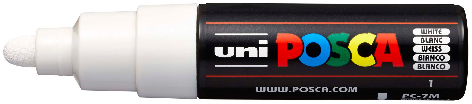 POSCA Marker 4.5-5.5mm PC-7M WHITE weiss, Rundspitze