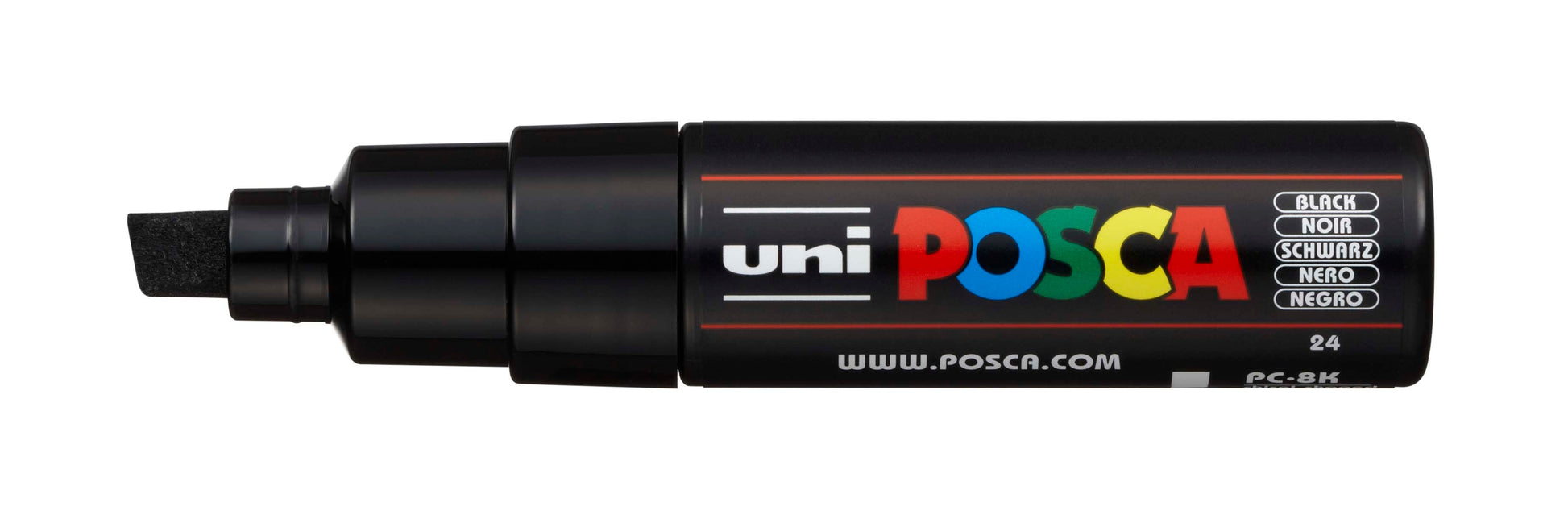 POSCA Marker 8mm PC-8K BLACK schwarz, Keilspitze