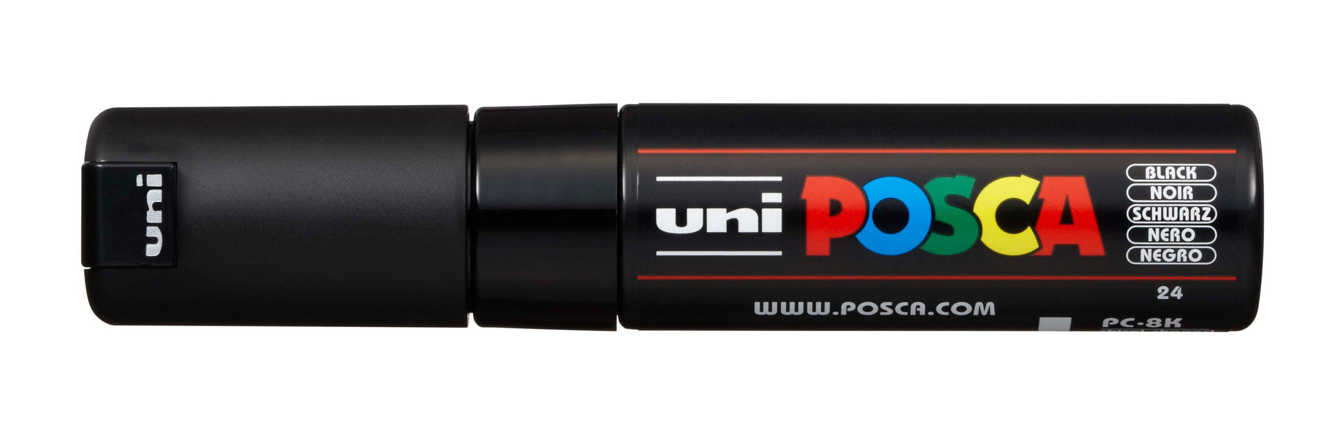 POSCA Marker 8mm PC-8K BLACK schwarz, Keilspitze