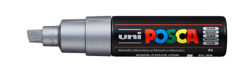 POSCA Marker 8mm PC-8K SILVER MET silber, Keilspitze