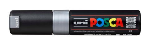 POSCA Marker 8mm PC-8K SILVER MET silber, Keilspitze