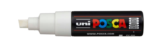 POSCA Marker 8mm PC-8K WHITE weiss, Keilspitze