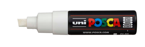 POSCA Marker 8mm PC-8K WHITE weiss, Keilspitze