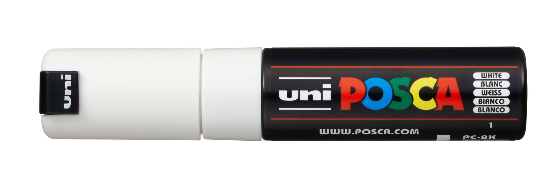 POSCA Marker 8mm PC-8K WHITE weiss, Keilspitze