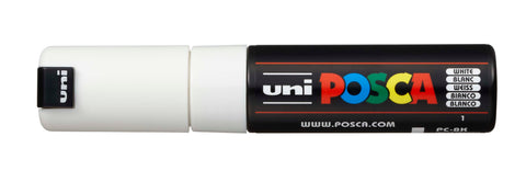 POSCA Marker 8mm PC-8K WHITE weiss, Keilspitze