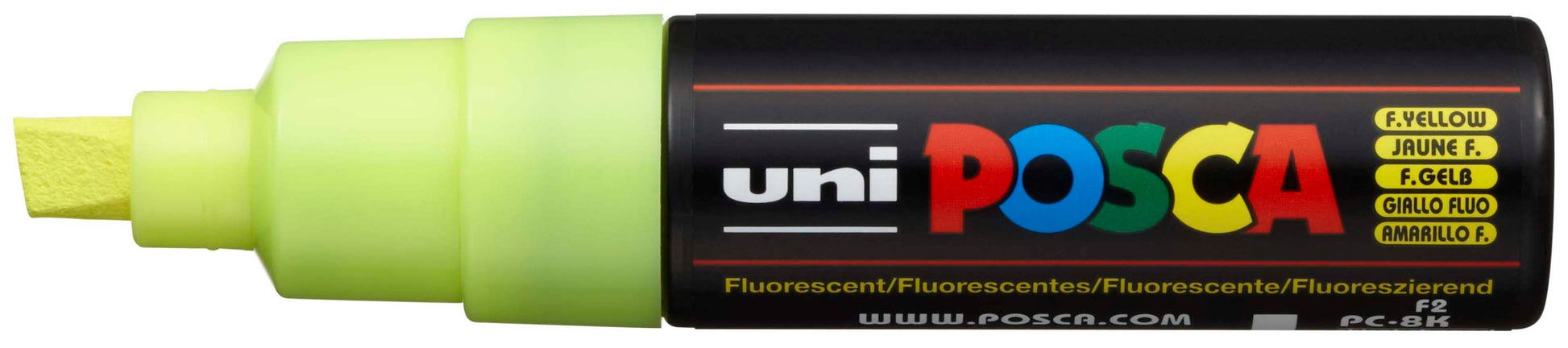 POSCA Marker 8mm PC8K F.YELLO fluo gelb, Keilspitze