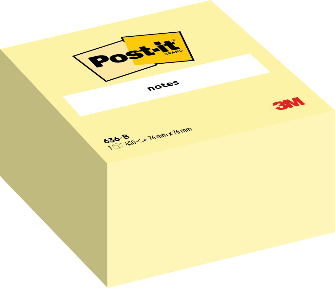 POST-IT Würfel 76x76mm 636B gelb/450 Blatt