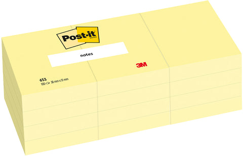 POST-IT Block 38x51mm 653Y gelb/100 Blatt 4x3 Stück