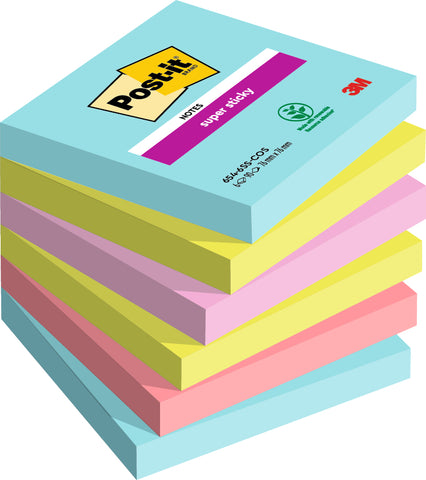 POST-IT Super Sticky Notes 76x76mm 6546SSCOS Cosmic 4 Farben 6x90 Blatt