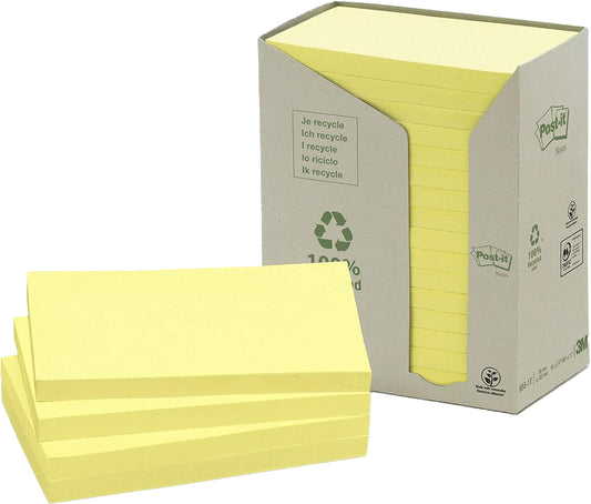 POST-IT Haftnotizen Recycling 127x76mm 655-1T gelb, 16x100 Blatt