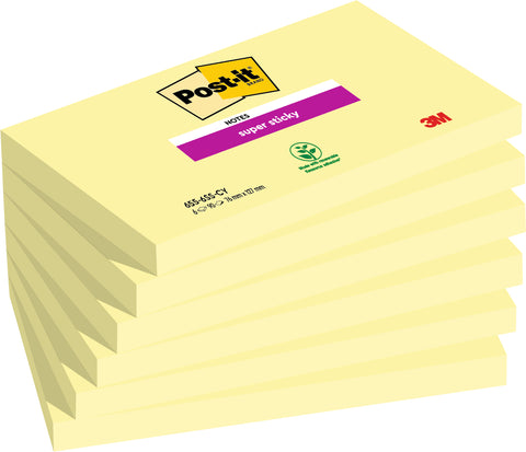 POST-IT Notes Super Sticky 76x127mm 6556SSCY gelb 6x90 Blatt
