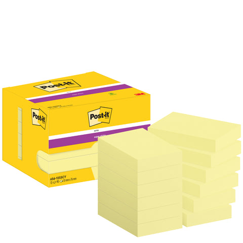 POST-IT Super Sticky Notes 51x76mm 656-12SSCY Gelb 12x90 Blatt
