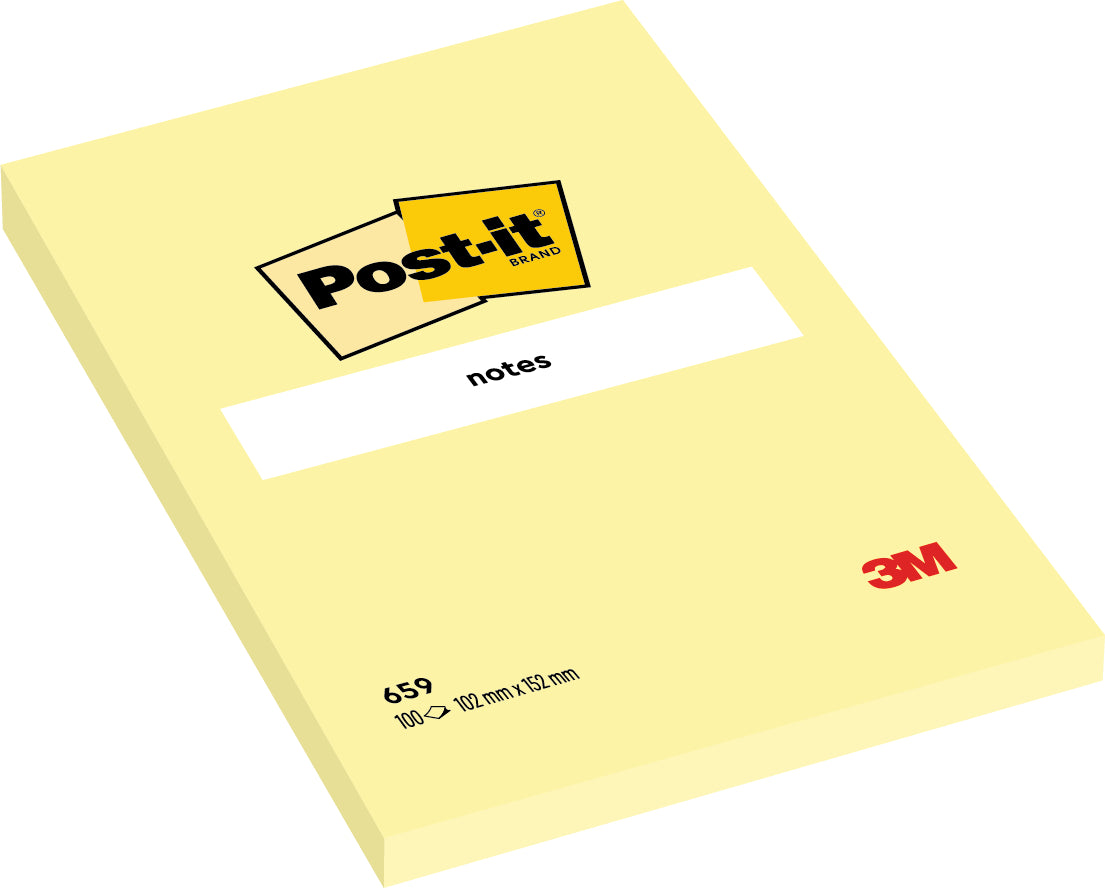 POST-IT Block 102x152mm 659Y gelb/100 Blatt