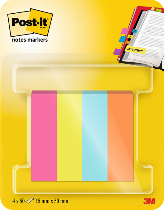 POST-IT Page Marker 15x50mm 670-4-POP 4 Farben 4x50 Streifen