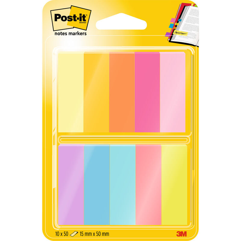 POST-IT Papiermarker 15 x 50 mm 67010ABEU 10-farbig 10x50 Blatt