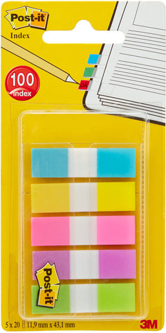 POST-IT Index schmal 11.9x43.2mm 683-5CB2 5 -farbig ass./5x20 Blatt