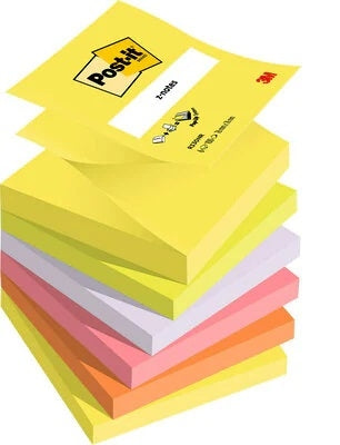 POST-IT Z-Notes Super Sticky 76x76mm R330-NR 6-farbig neon 6x100 Blatt