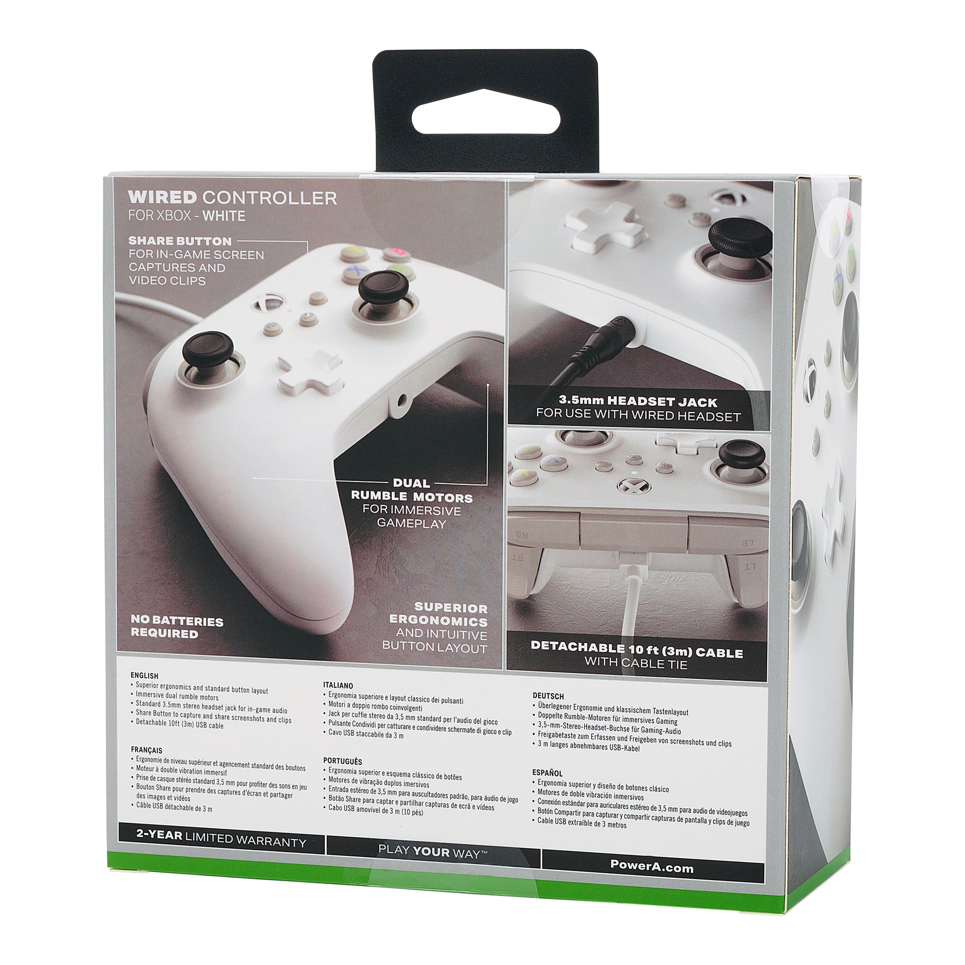 POWER A Wired Controller 1519365-01 Xbox Series X/S, White