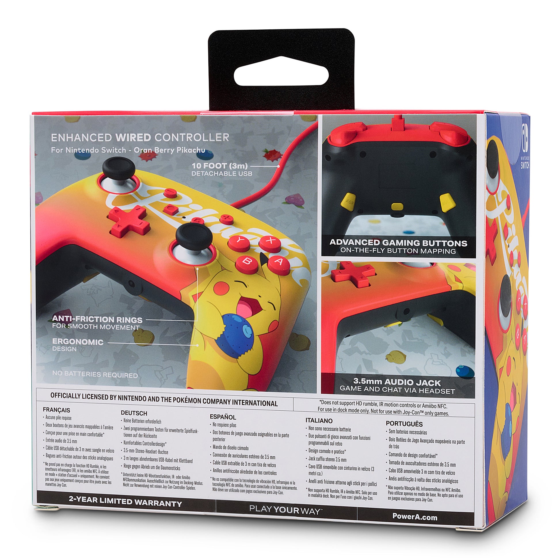 POWER A Enhanced Wired Controller 1522784-01 Pikachu, NSW, Oran Berry