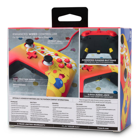 POWER A Enhanced Wired Controller 1522784-01 Pikachu, NSW, Oran Berry