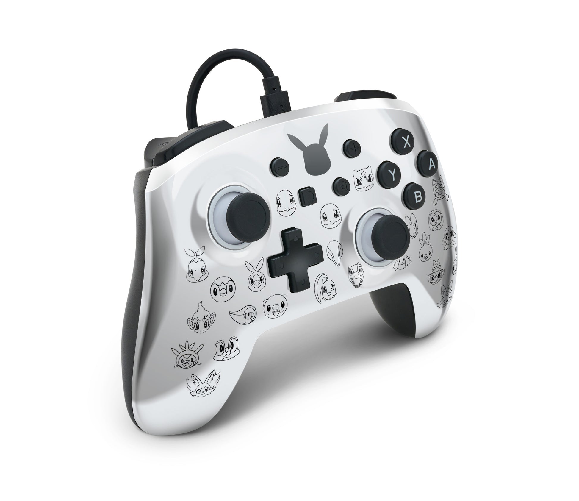 POWER A Enhanced Wired Controller 1522785-01 Pikachu, NSW,Black/Silver