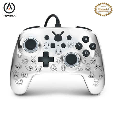 POWER A Enhanced Wired Controller 1522785-01 Pikachu, NSW,Black/Silver