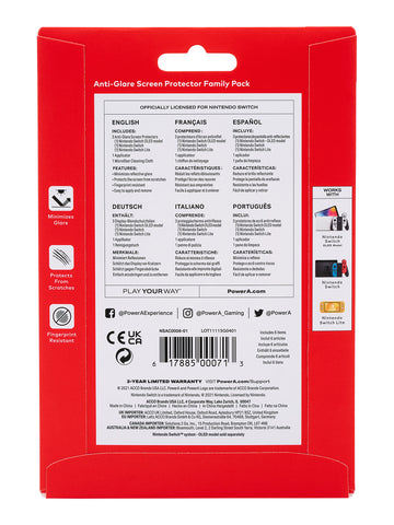 POWER A Anti-Glare Screen Protector NSAC0006-02 NSW-NSW Lite,OLED,Fam.Pak.