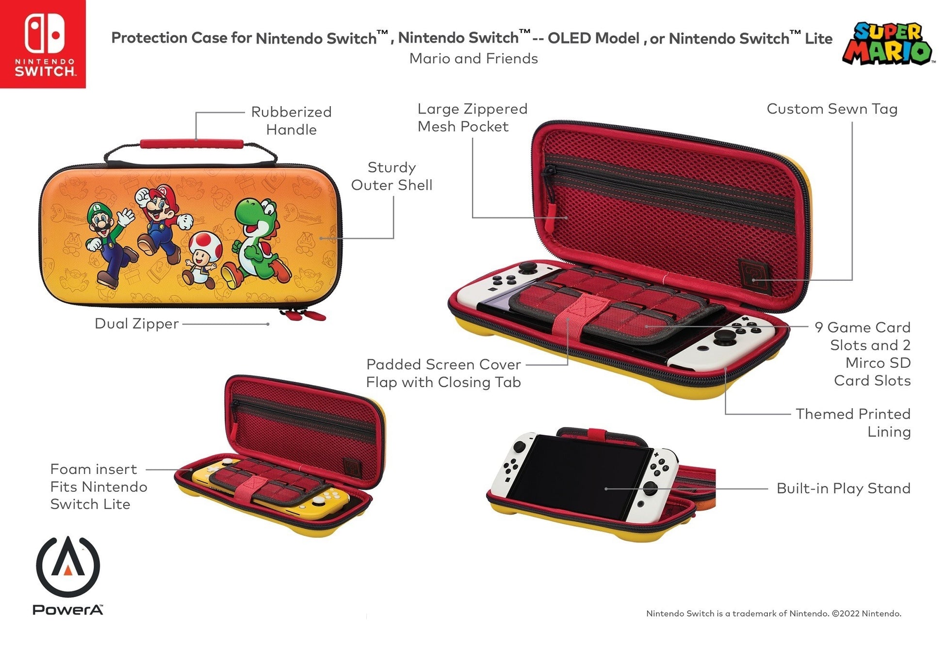 POWER A ProtectionCase NSW-NSW Lite NSCS0047-01 OLED , Mario and Friends