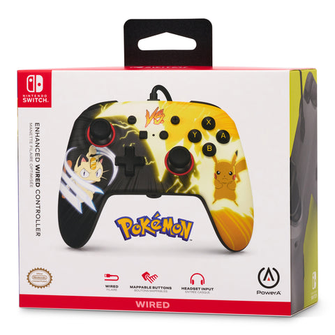 POWER A Enhanced Wired Controller NSGP0039-02 Pokémon,Pikachu Meowth,NSW