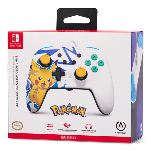 POWER A Enhanced Wired Controller NSGP0041-01 Pikachu High Voltage, NSW