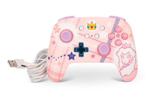 POWER A Enhanced Wireless Ctrl. NSGP025501 NSW, Princess Peach Plaid