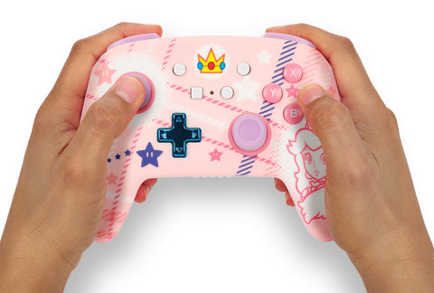 POWER A Enhanced Wireless Ctrl. NSGP025501 NSW, Princess Peach Plaid