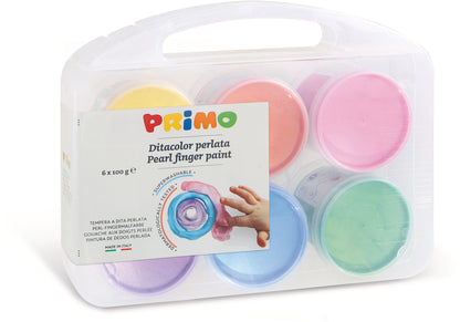 PRIMO Fingermalfarben 6x100g 229TPD100SP perl