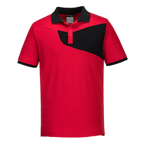 Portwest PW210 Poloshirt – Rot/Schwarz – bequem & funktional
