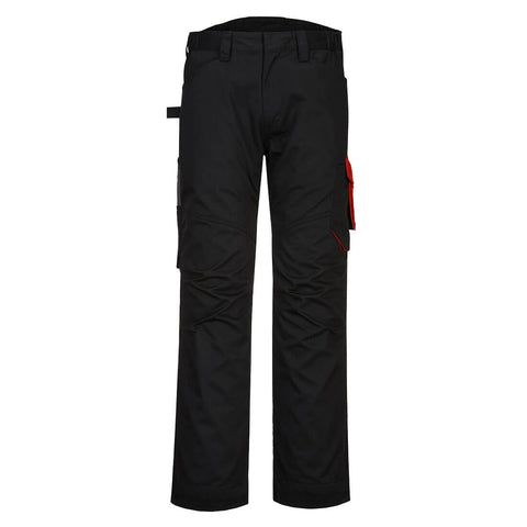 Portwest PW240 Hose – Schwarz/rot – strapazierfähige Arbeitshose
