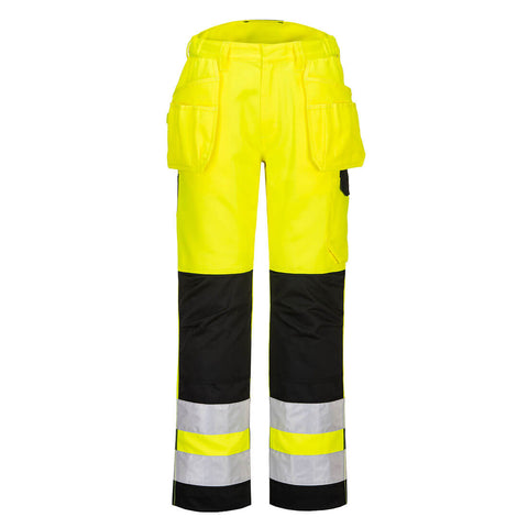Portwest PW242 Hose – Gelb/Schwarz – strapazierfähige Arbeitshose